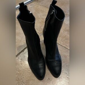 Real leather booties